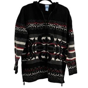 Frost Lamb Wool Hooded Zip Sweater Men's S Fair Isle Fisherman Grandpa Core